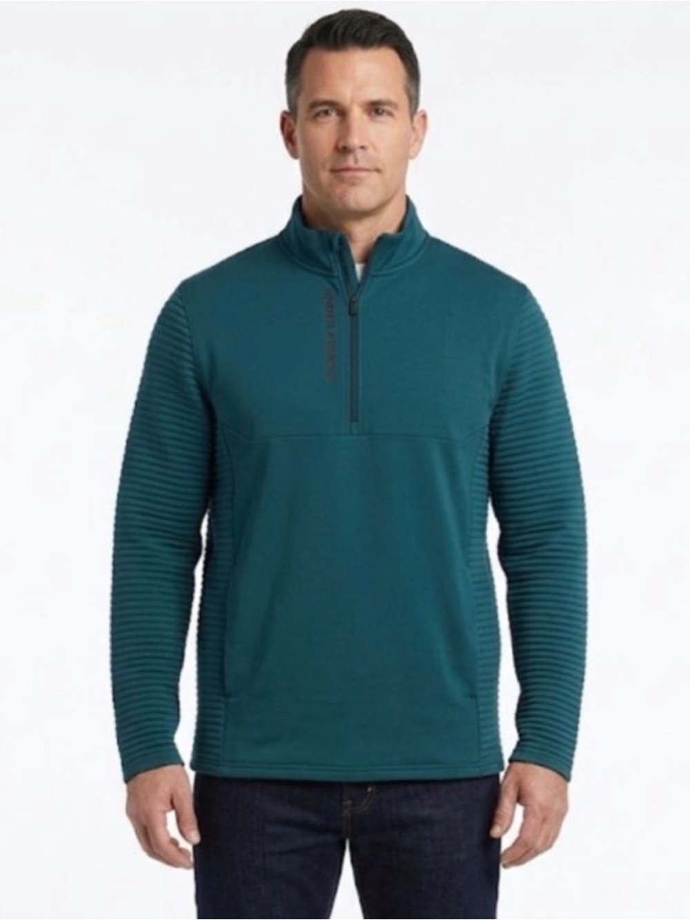 Under Armour Teal Green Men's Lightweight Quarter-Zip Shirt Jacket